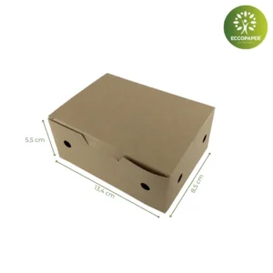 Cajas para Fritos 13.4x8.5x5.5cm resistentes y sostenibles.