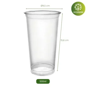 Vasos Transparentes 500ml: máxima capacidad y claridad.