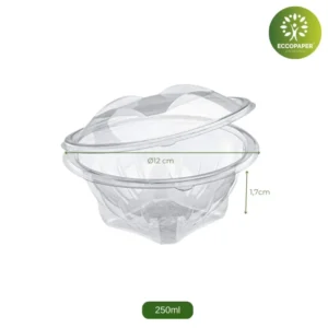 Ensaladera Transparente 250ml perfecta para servicios de catering.