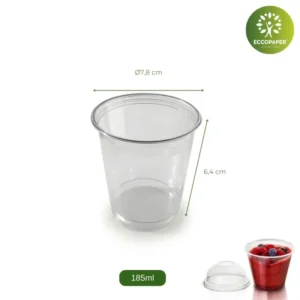 Vasos Transparentes 185ml: diseño compacto y resistente para tus bebidas favoritas.