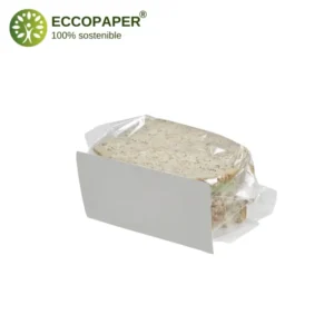 Envase económico para bocadillos 13x8x5cm, sostenible y resistente.