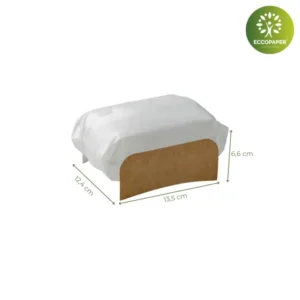 Envase para bocadillos 13.5x12.4x6.6cm, perfecto para eventos y ferias.