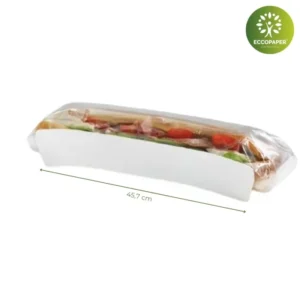 Envase para bocadillos 45x7.2cm, sostenible y perfecto para comida para llevar.