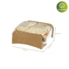 Envase biodegradable para bocadillos 13x11.5x5.5cm, ideal para llevar.