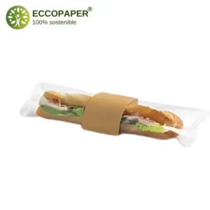 Envase biodegradable para bocadillos Ø6x28cm, resistente y práctico.