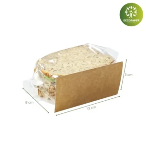 Envase para bocadillos 13x8x5cm, perfecto para comida rápida y snacks.