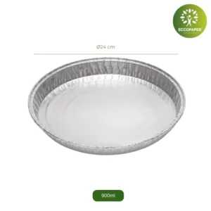 Bandejas de Aluminio Ø24cm, amplias y funcionales, diseñadas para tartas grandes o platos redondos.
