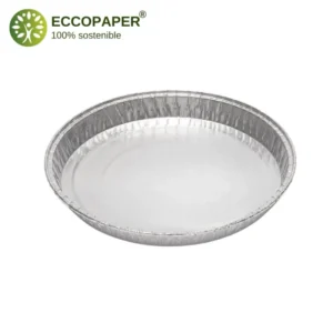 Bandejas de Aluminio Ø24cm, ideales para transportar alimentos redondos en catering o servicios de comida rápida.