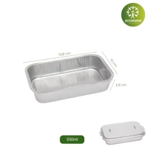 Bandejas de Aluminio 15.8x10x2.8cm, ideales para catering de eventos con porciones reducidas.