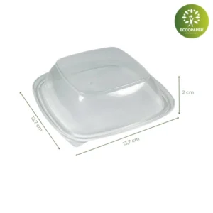 Tapas para envases reciclados 13.8x13.8cm, ideal para sellar y mantener la frescura de los productos en envases reciclados.