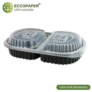 Envase reciclable Take Away 23.5x14.5x3.5cm para comida a domicilio.