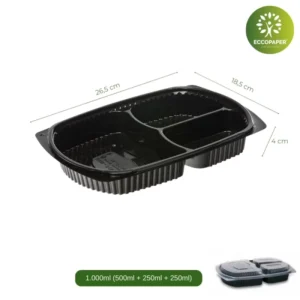 Envase Take Away 26.5x18.5x4cm para comercios responsables.