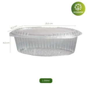 Envase Take Away Reciclado 1500ml, ideal para porciones grandes.