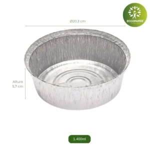 Envase de Aluminio para Pollos 1400ml resistente y duradero.