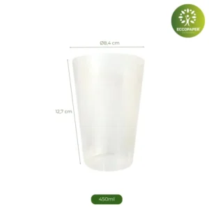 Vasos Reutilizables 450ml: diseñados para un uso sostenible y prolongado.