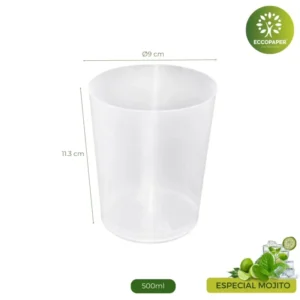 Vasos Reutilizables 500ml: diseño ecológico y funcional.