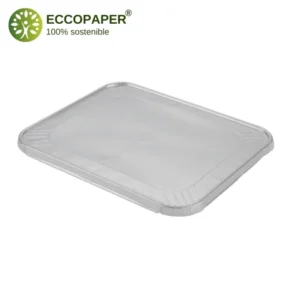 Tapas para bandejas de aluminio 32.4x26.4cm, ideal para el servicio eficiente de alimentos, manteniendo la frescura.