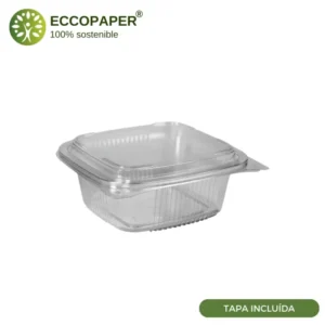 Envase Take Away Reciclado 750ml, fabricado con materiales reciclados.