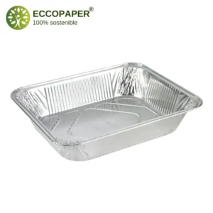 Bandejas de Aluminio 32.4x26.4x6cm, funcionales y prácticas para comida a domicilio.