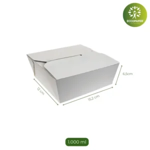 Cajas para pasta fresca 15.2x12x6.5cm, ideal para comida a domicilio.