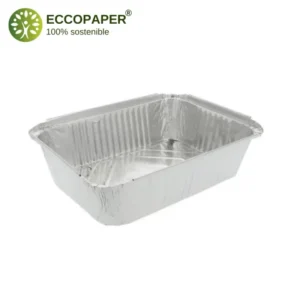 Bandejas de Aluminio 32.4x26.4x6cm, adecuadas para refrigeración o congelación de alimentos.