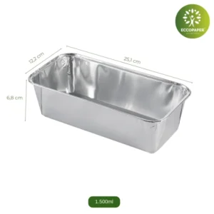 Moldes de Aluminio 1500ml, ideales para tartas y postres gourmet.