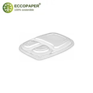 Tapas para envases Take Away 23,5x14,5x2,1cm, ideal para garantizar la seguridad de los productos en envases medianos.