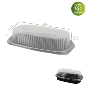 Tapas para envases Take Away 26,5x18,5cm, perfecta para sellar grandes envases de comida para llevar.