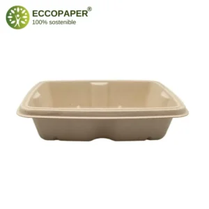 Bowls Rectangulares 1000ml biodegradables ideales para take away.