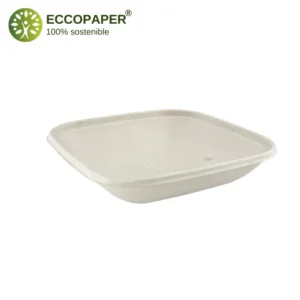 Bowl biodegradable cuadrado 500ml, ideal para delivery práctico.