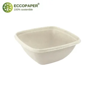 Bowl biodegradable cuadrado 375ml, perfecto para comercio take away