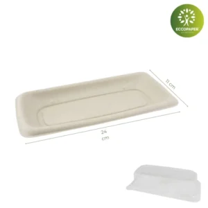 Bandejas Take Away 20x14cm: Bandeja práctica para ofrecer una variedad de platos en catering o comida para llevar.