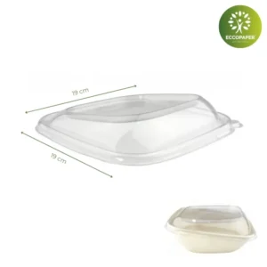 Tapa para bowls 19x19cm, ideal para mantener la frescura de los alimentos en bowls grandes.