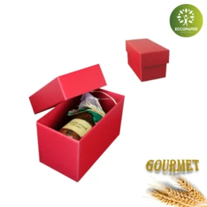 Cajas Gourmet 19x6x9cm compacta y ecológica para productos gourmet.