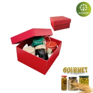 Cajas Gourmet 20x20x20cm resistentes, recicladas y aprobadas por la Unión Europea.