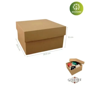 Perfectas para destacar tu marca: Cajas Gourmet 20x20x12cm sostenibles.