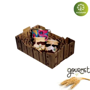 Cajas Gourmet 27x19x9cm de cartón ecológico, perfecta para envíos responsables.