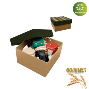 Cajas Gourmet 20x20x20cm de diseño premium, perfectas para comercio ecológico.