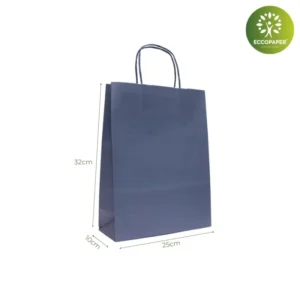 Bolsa Kraft 25x10x32cm perfecta para comercio sostenible.