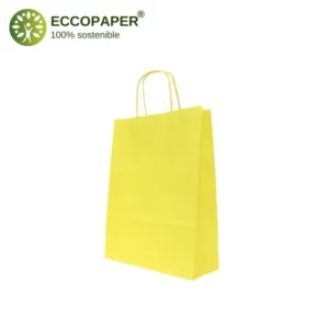 Bolsa Kraft 25x10x32cm duradera para compras.