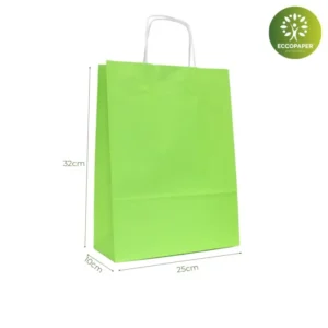 Bolsa Kraft 25x10x32cm ligera para tiendas boutique.