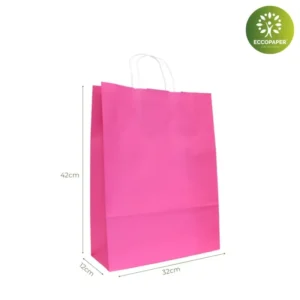 Bolsas Kraft 32x12x42cm para clientes que valoran la sostenibilidad.