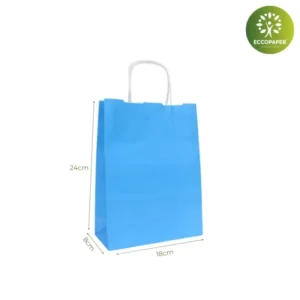Bolsa Kraft ecológica 18x8x24cm, fabricada en papel de alta calidad para tiendas modernas