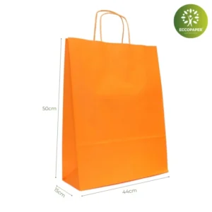 Bolsa Kraft 44x15x50cm resistente y práctica, diseñada para ropa grande.