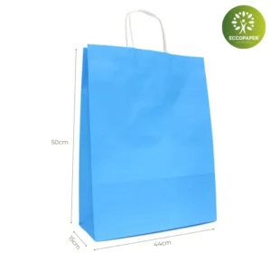 Bolsa Kraft 44x15x50cm reciclable personalziadas con tu logotipo y son my economicas