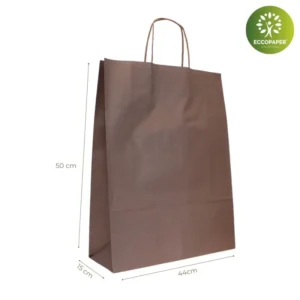 Bolsa Kraft 44x15x50cm económica y práctica, ideal para tiendas de moda y complementos.