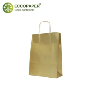 Bolsa Kraft 25x10x32cm biodegradable en colores vivos.