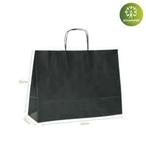 Bolsa Kraft 35x14x41cm resistente y sostenible, ideal para librerías y comercios de moda.