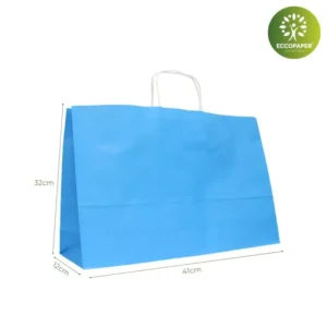 Bolsa Kraft 41x12x32cm económica y respetuosa con el medio ambiente, diseñada para tiendas de regalos.