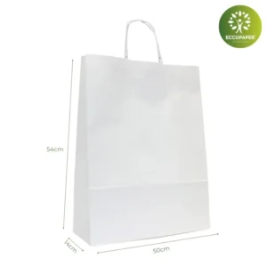 Bolsa Kraft 54x14x50cm ecológica y asequible, ideal para tiendas comprometidas.